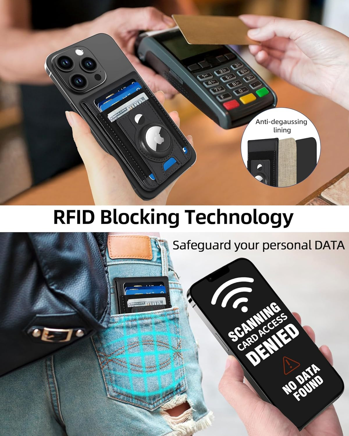 Phone Magnet Card Holder With Stand and Air Tag