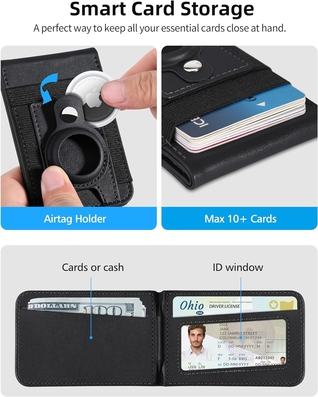 Phone Magnet Card Holder With Stand and Air Tag
