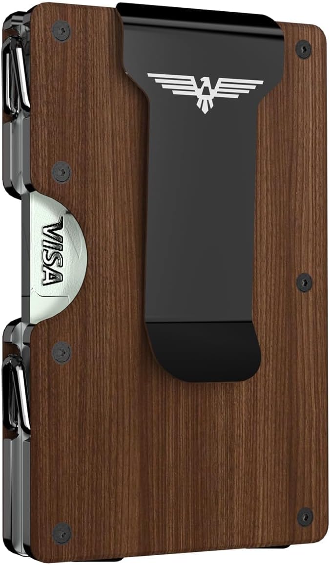Skinny Card Holder With Money Clip Or Air Tag