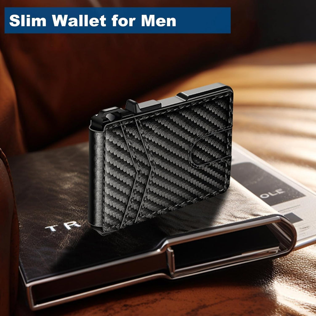 With Money Clip Mens Slim Minimalist Card Holder 