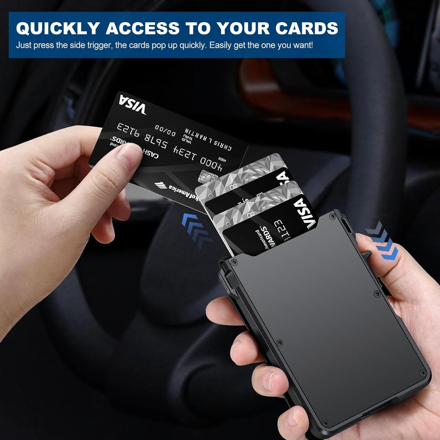 With Money Clip Mens Slim Minimalist Card Holder 