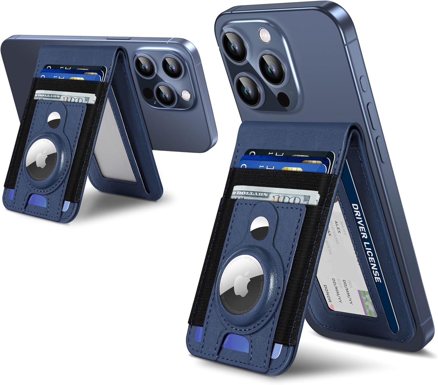 Phone Magnet Card Holder With Stand and Air Tag