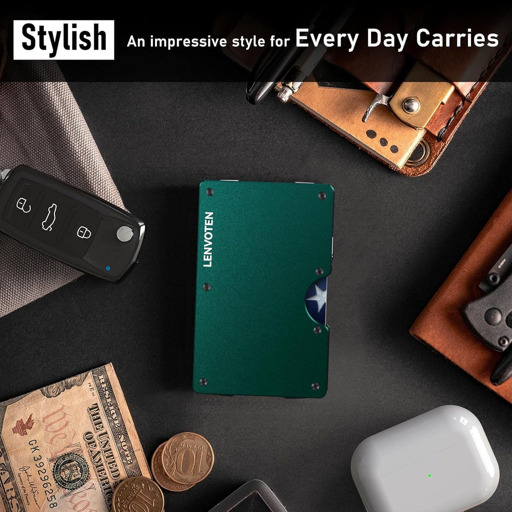 Skinny Card Holder With Money Clip Or Air Tag