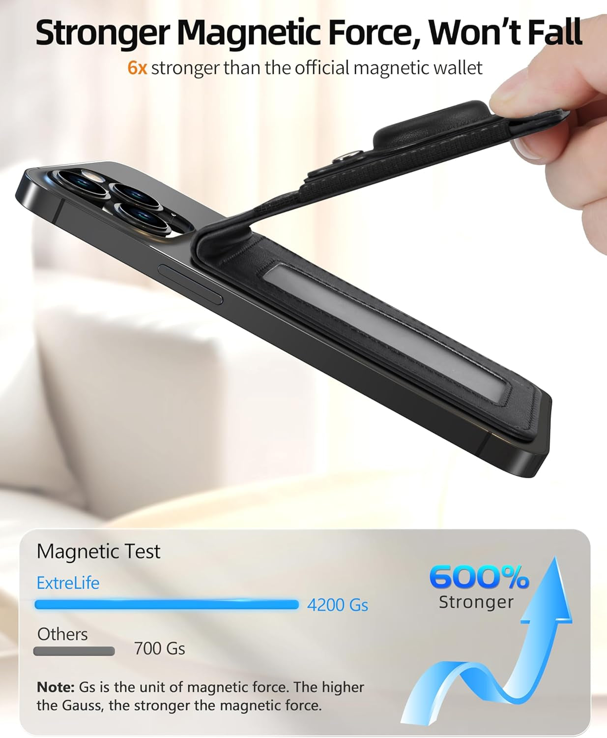 Phone Magnet Card Holder With Stand and Air Tag