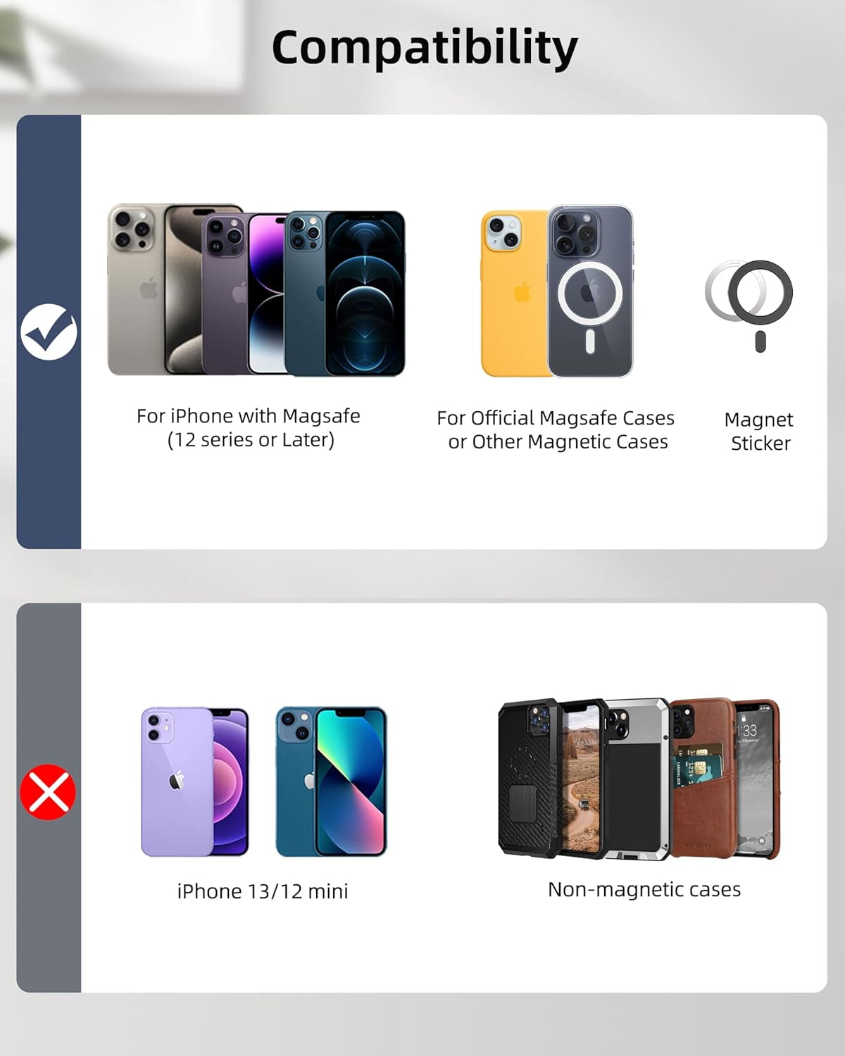 Phone Magnet Card Holder With Stand and Air Tag